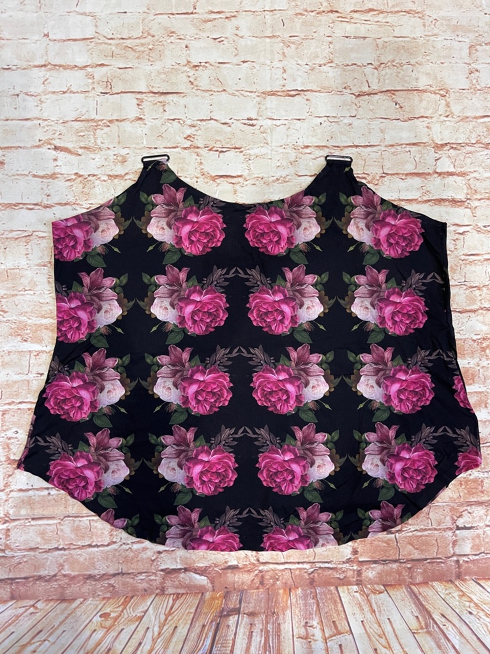 SHEFIT Black & Pink Floral Cip-On Tank Top